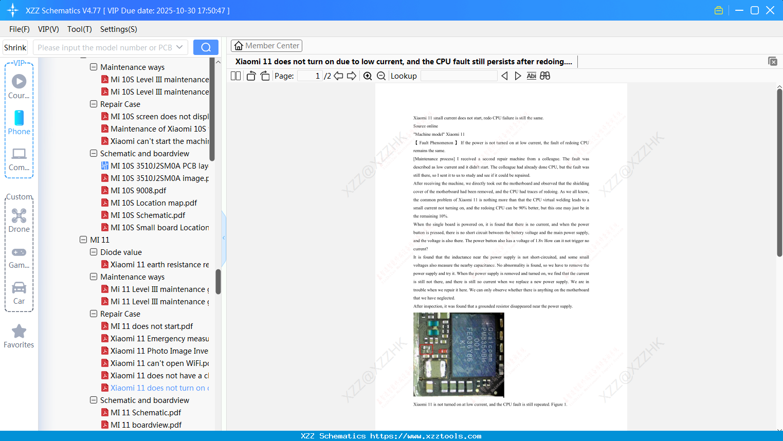 Xiaomi 11 Does Not Turn On Due To Low Current, And The CPU Fault Still Persists After Redoing